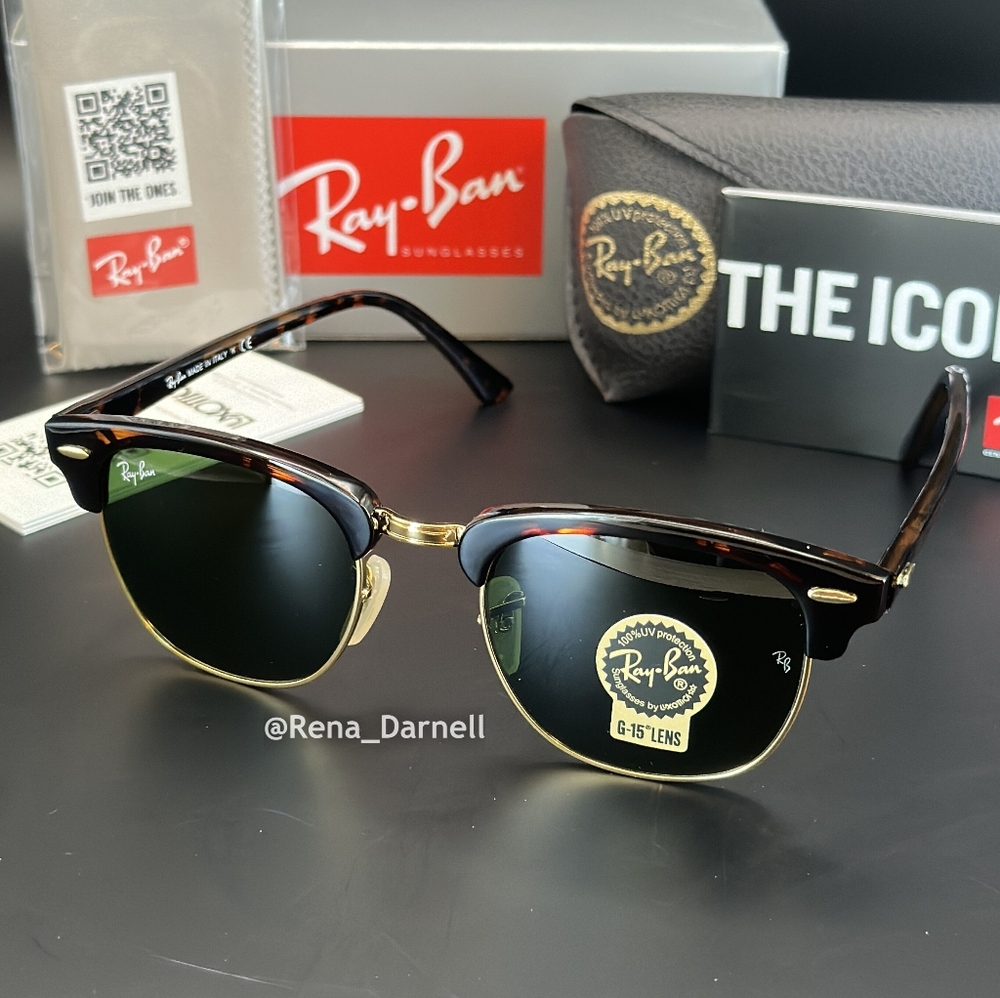 Ray-Ban Clubmaster Tortoise RB3016 Green New - Picture 5 of 16